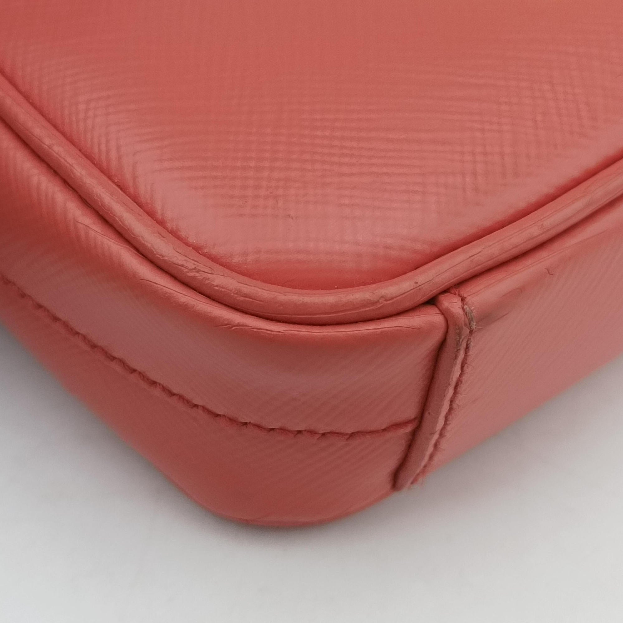 Pre-owned Prada lock Fuoco Sound Top Handle Pink orange SAFFIANO Leather BT0963 shoulderbag | stylenewstar