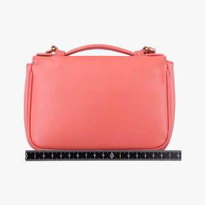 Pre-owned Prada lock Fuoco Sound Top Handle Pink orange SAFFIANO Leather BT0963 shoulderbag | stylenewstar