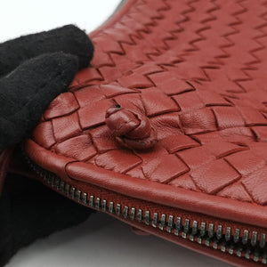 Pre-owned Bottega Veneta NODINI Intrecciato Red lambskin  shoulderbag | stylenewstar