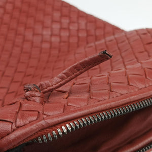 Pre-owned Bottega Veneta NODINI Intrecciato Red lambskin  shoulderbag | stylenewstar