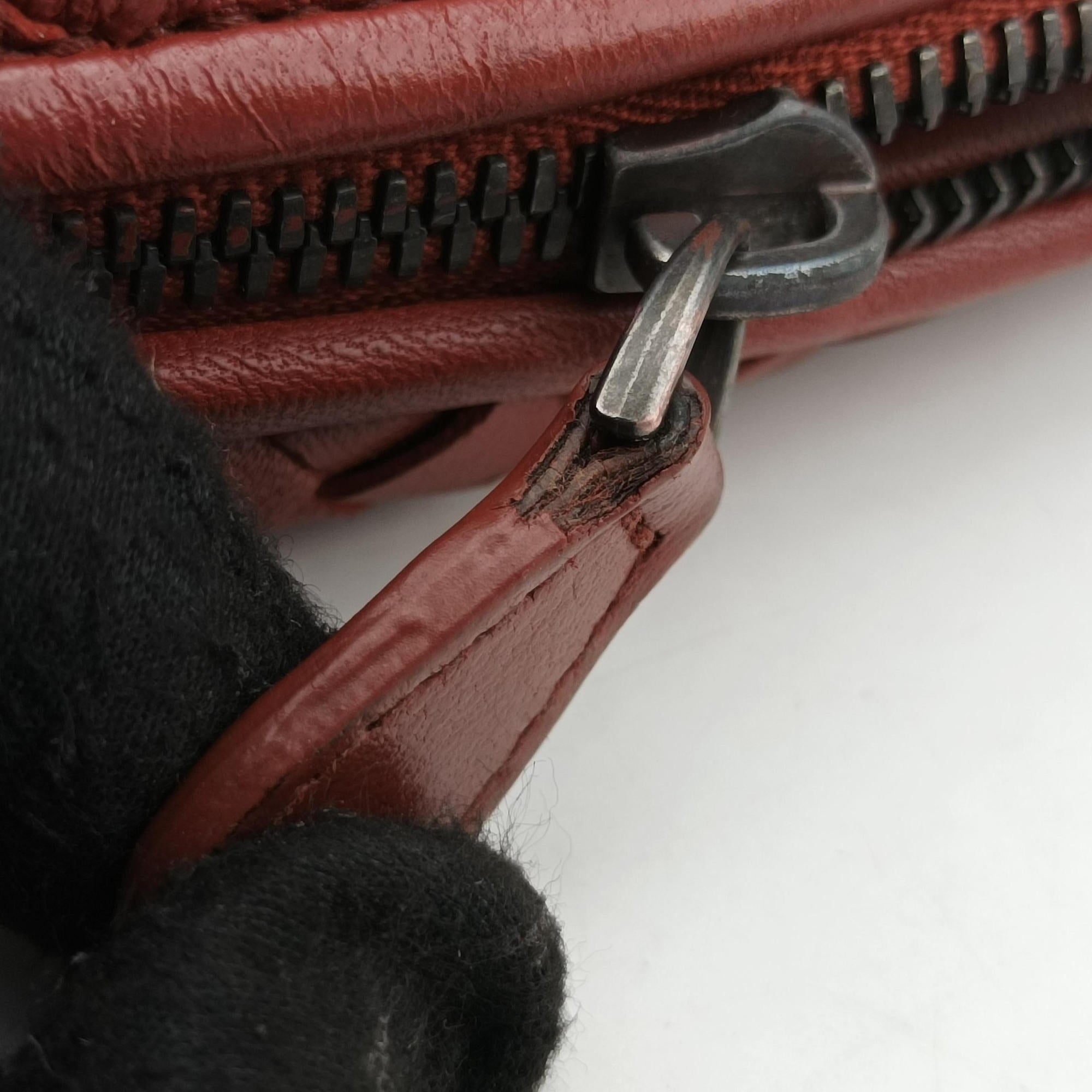 Pre-owned Bottega Veneta NODINI Intrecciato Red lambskin  shoulderbag | stylenewstar