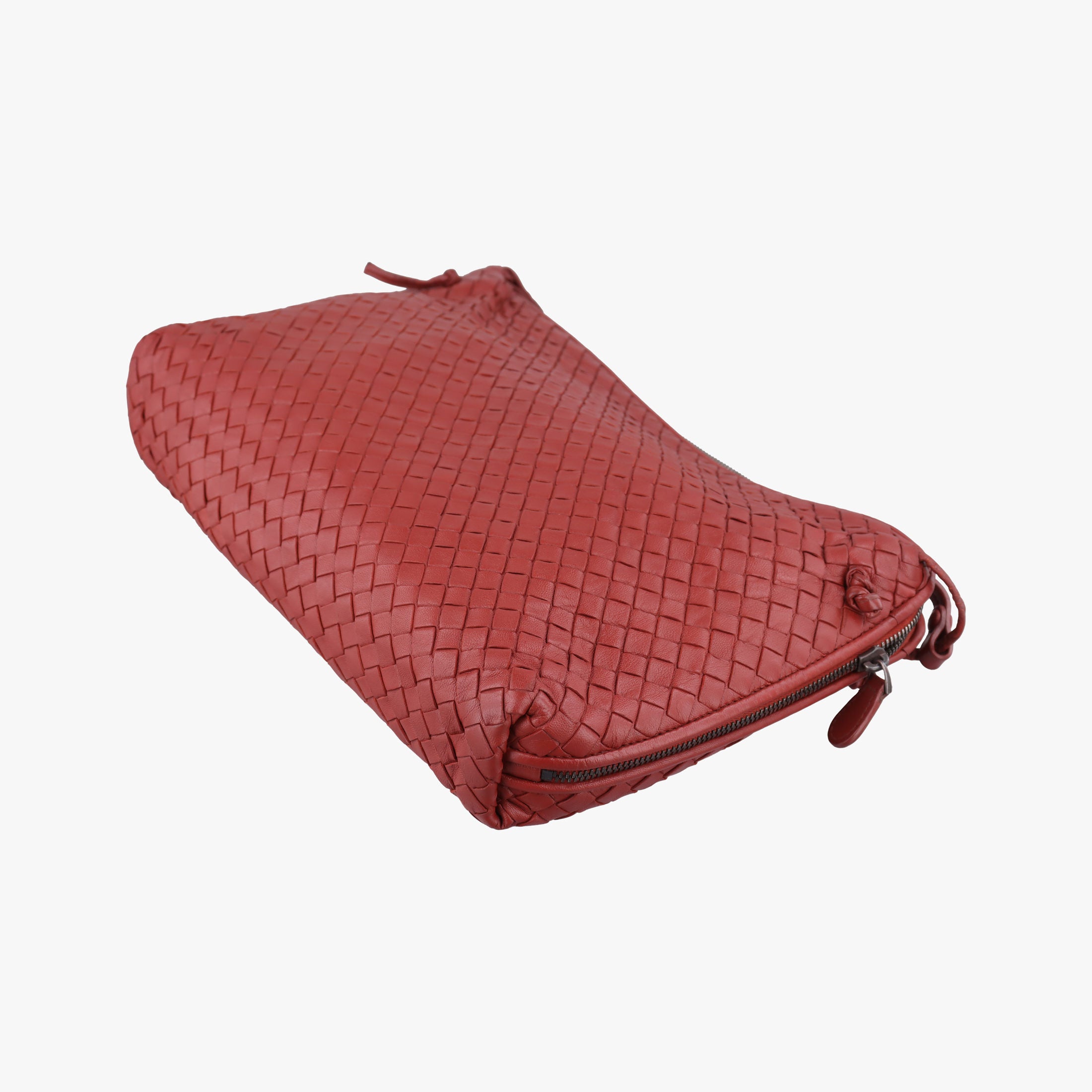 Pre-owned Bottega Veneta NODINI Intrecciato Red lambskin  shoulderbag | stylenewstar