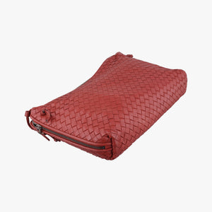 Pre-owned Bottega Veneta NODINI Intrecciato Red lambskin  shoulderbag | stylenewstar