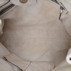 Pre-owned Gucci GG Running White×Brown canvas×leather 247183 handbag | stylenewstar