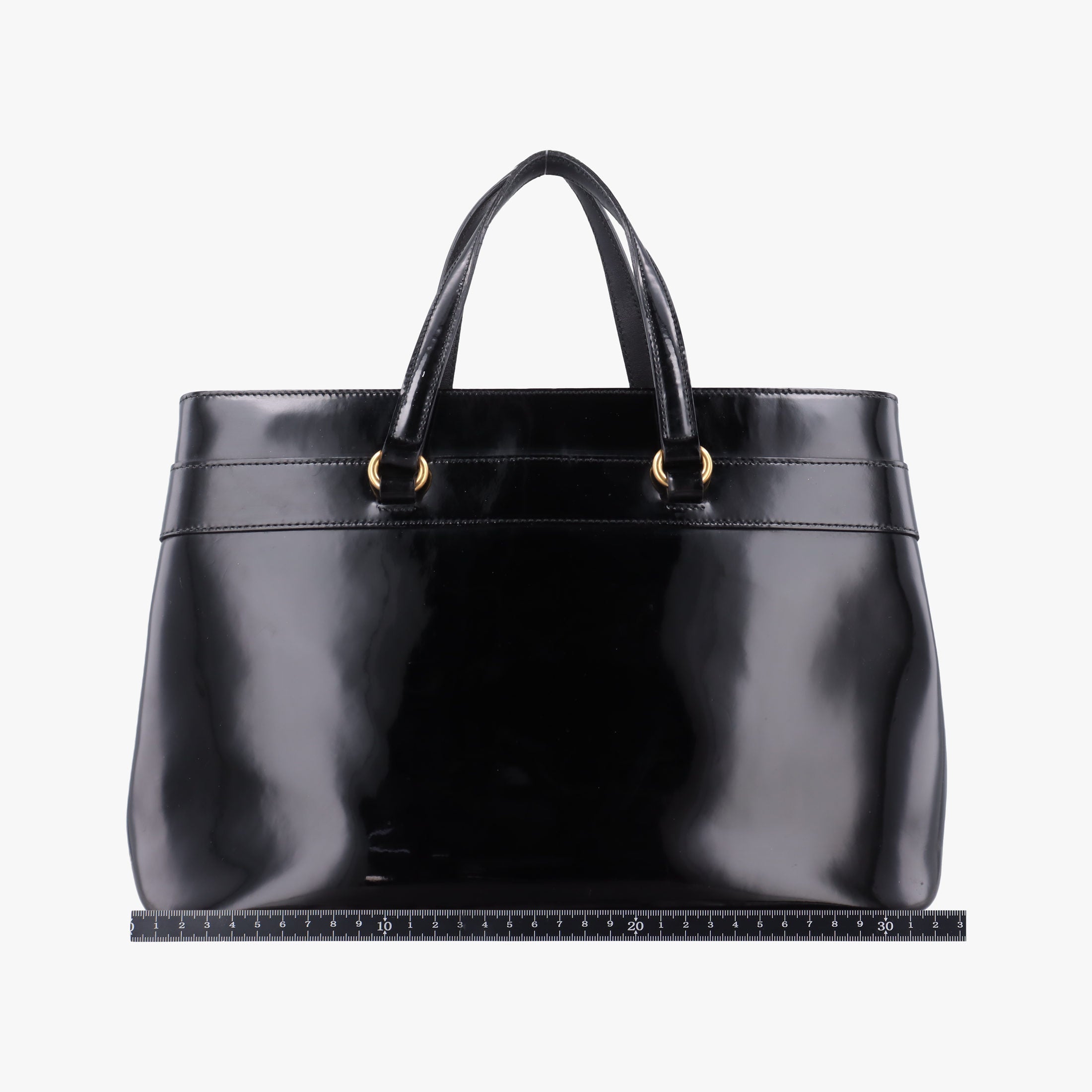Pre-owned Gucci Bright Bit Black Patent 319795 handbag | stylenewstar
