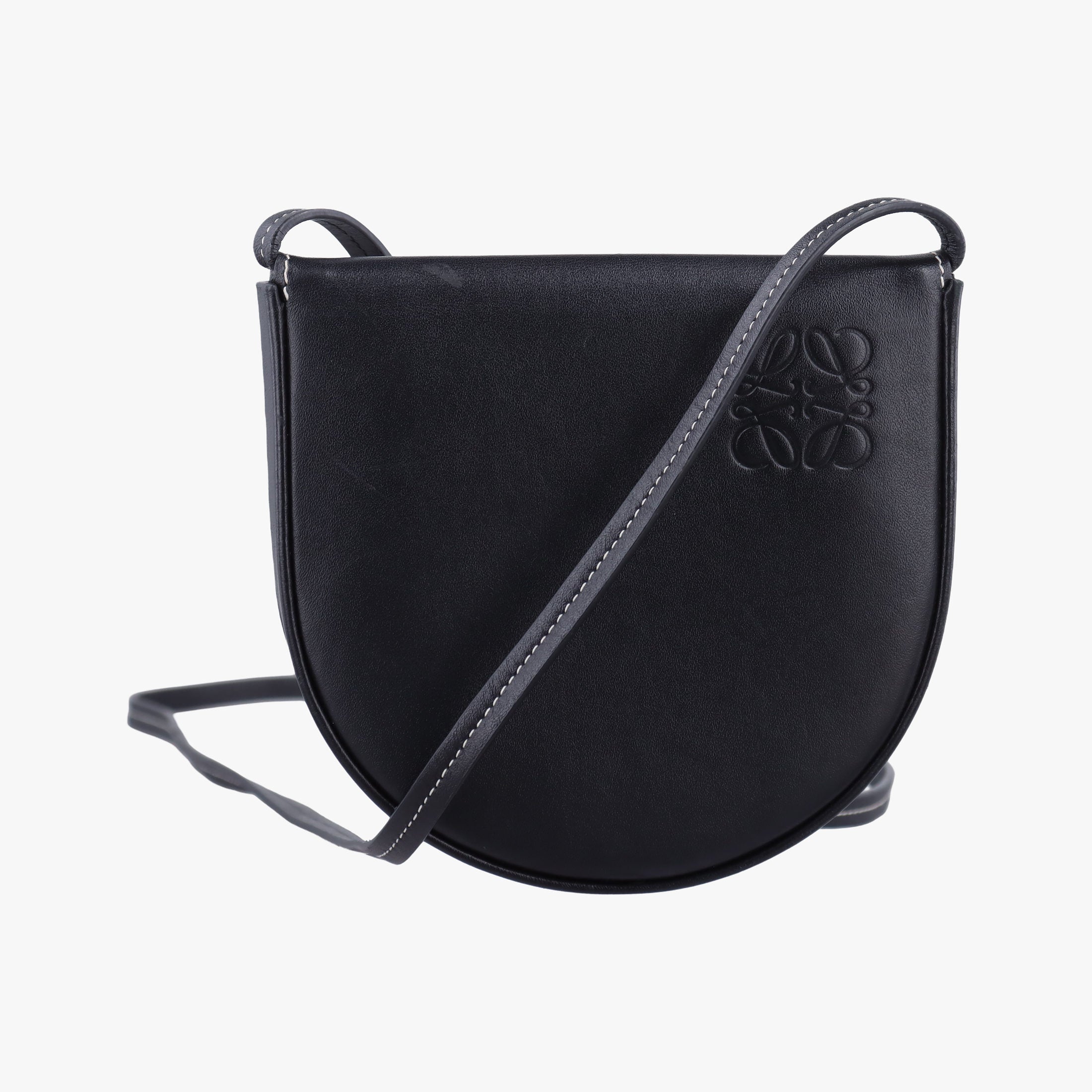 Pre-owned Loewe Heel Small Black Leather  shoulderbag | stylenewstar