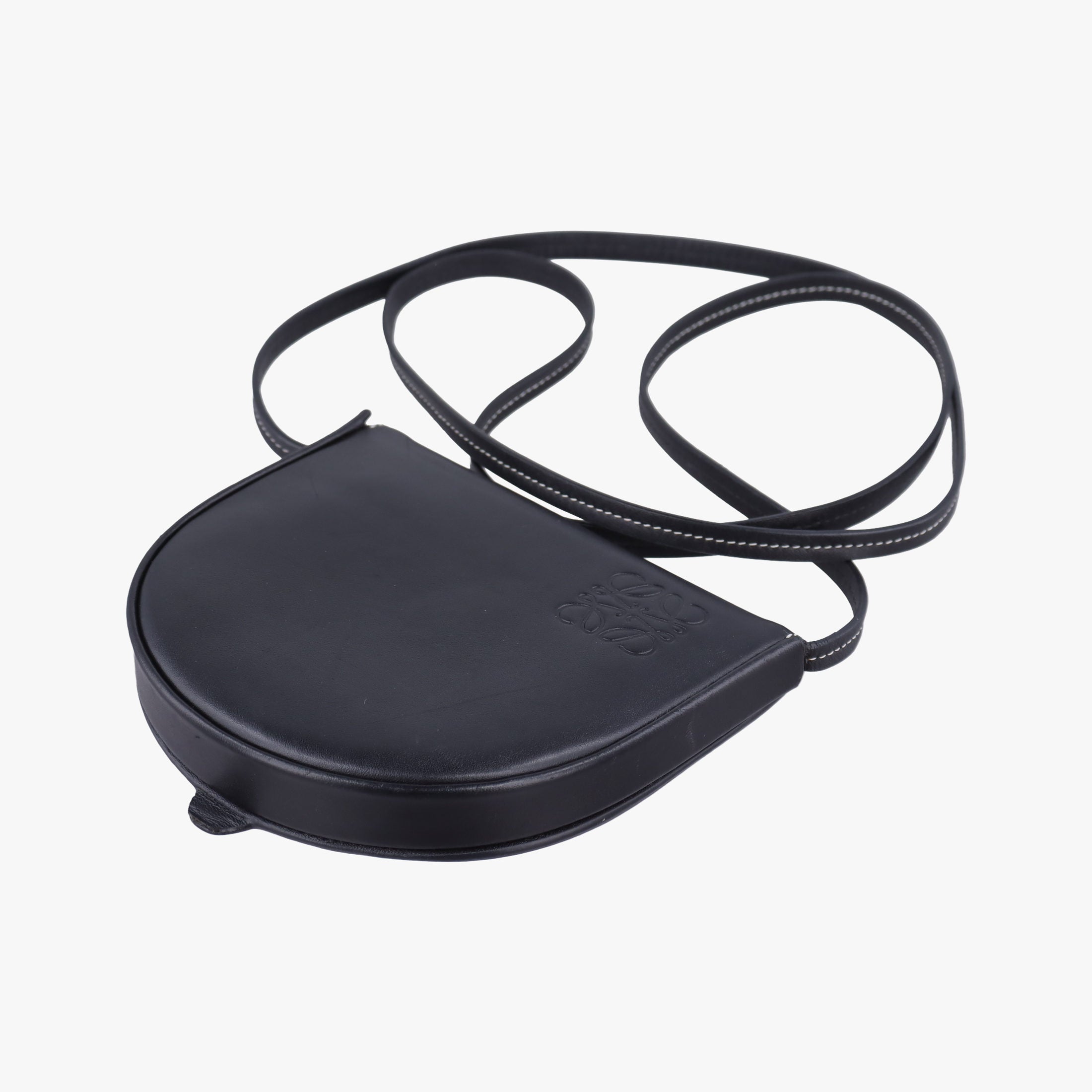 Pre-owned Loewe Heel Small Black Leather  shoulderbag | stylenewstar