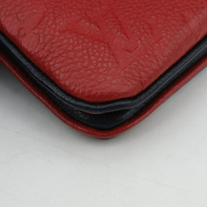 Pre-owned Louis Vuitton Pochette Double Zip Chain Marine Rouge×Navy Monogram Empreinte M63916 shoulderbag | stylenewstar
