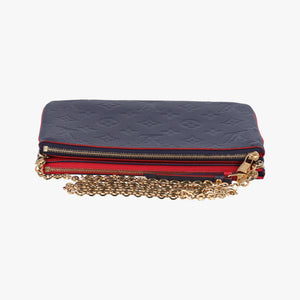 Pre-owned Louis Vuitton Pochette Double Zip Chain Marine Rouge×Navy Monogram Empreinte M63916 shoulderbag | stylenewstar