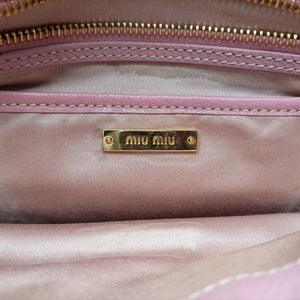 Pre-owned Miu Miu lock Fuoco Sound Top Handle Pink SAFFIANO Leather BT0963 shoulderbag | stylenewstar