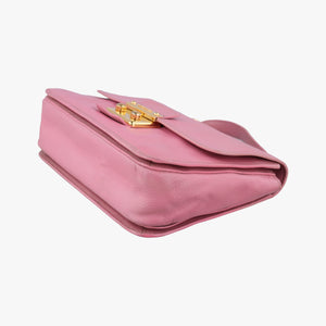 Pre-owned Miu Miu lock Fuoco Sound Top Handle Pink SAFFIANO Leather BT0963 shoulderbag | stylenewstar
