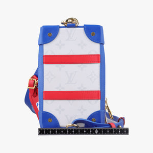 Secondhand Louis Vuitton LV x NBA SOFT TRANK PHONE BOX Antarctica×Red×White Monogram Canvas×calf leather M80101 shoulderbag | stylenewstar