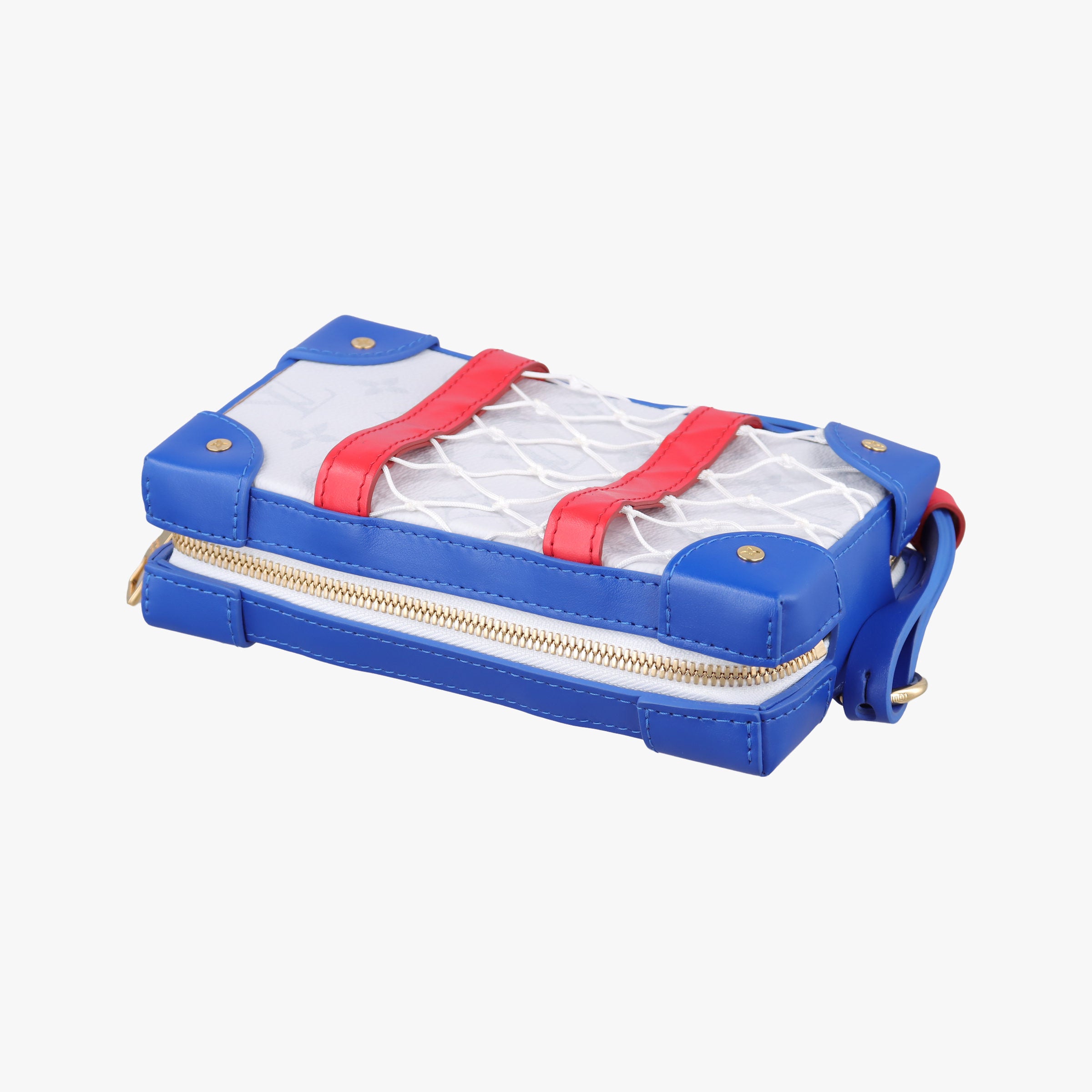 Secondhand Louis Vuitton LV x NBA SOFT TRANK PHONE BOX Antarctica×Red×White Monogram Canvas×calf leather M80101 shoulderbag | stylenewstar