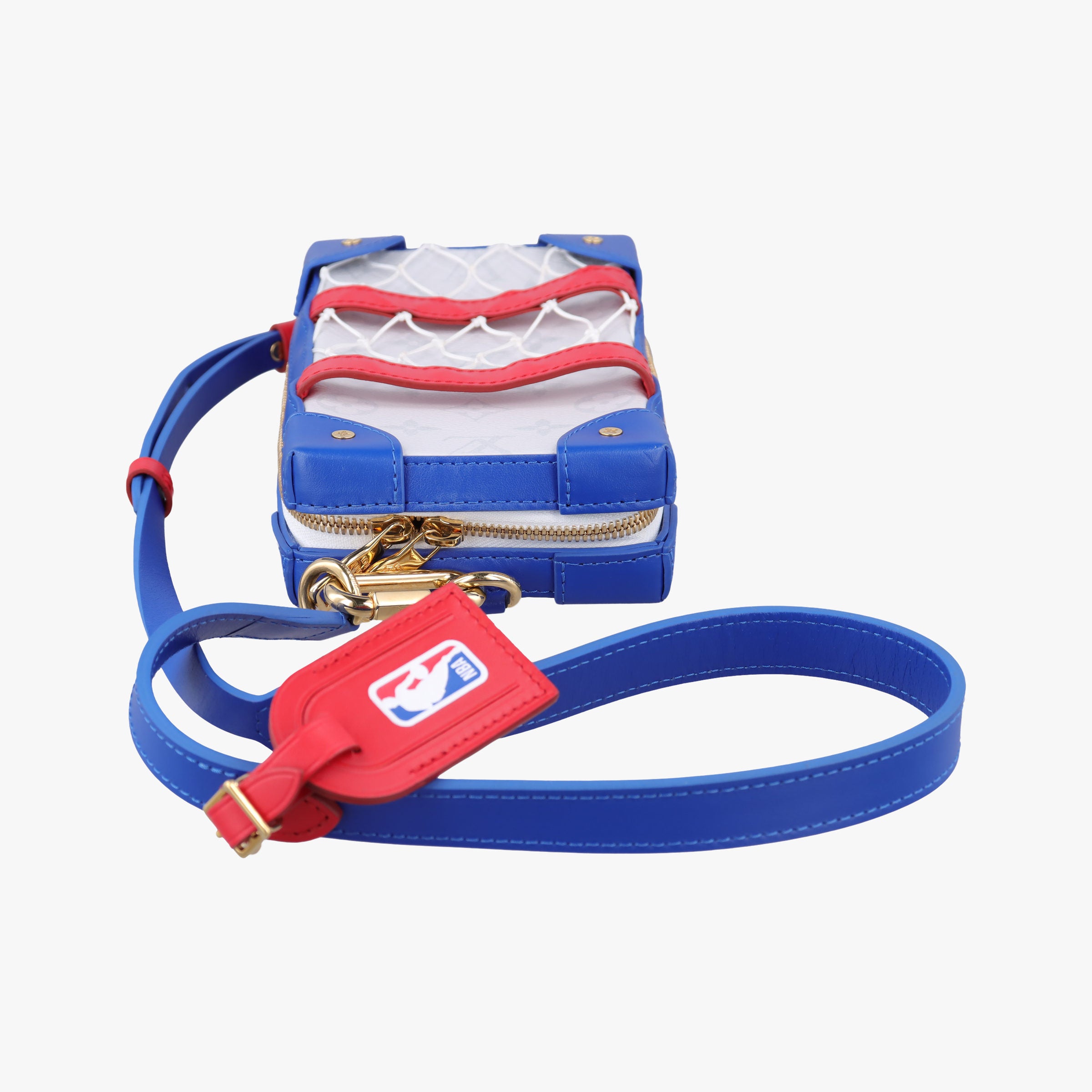 Secondhand Louis Vuitton LV x NBA SOFT TRANK PHONE BOX Antarctica×Red×White Monogram Canvas×calf leather M80101 shoulderbag | stylenewstar