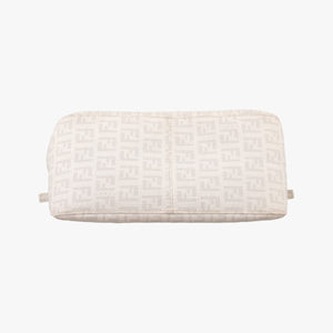 Pre-owned Fendi Baguette White PVC coated canvas 8BR180 shoulderbag | stylenewstar