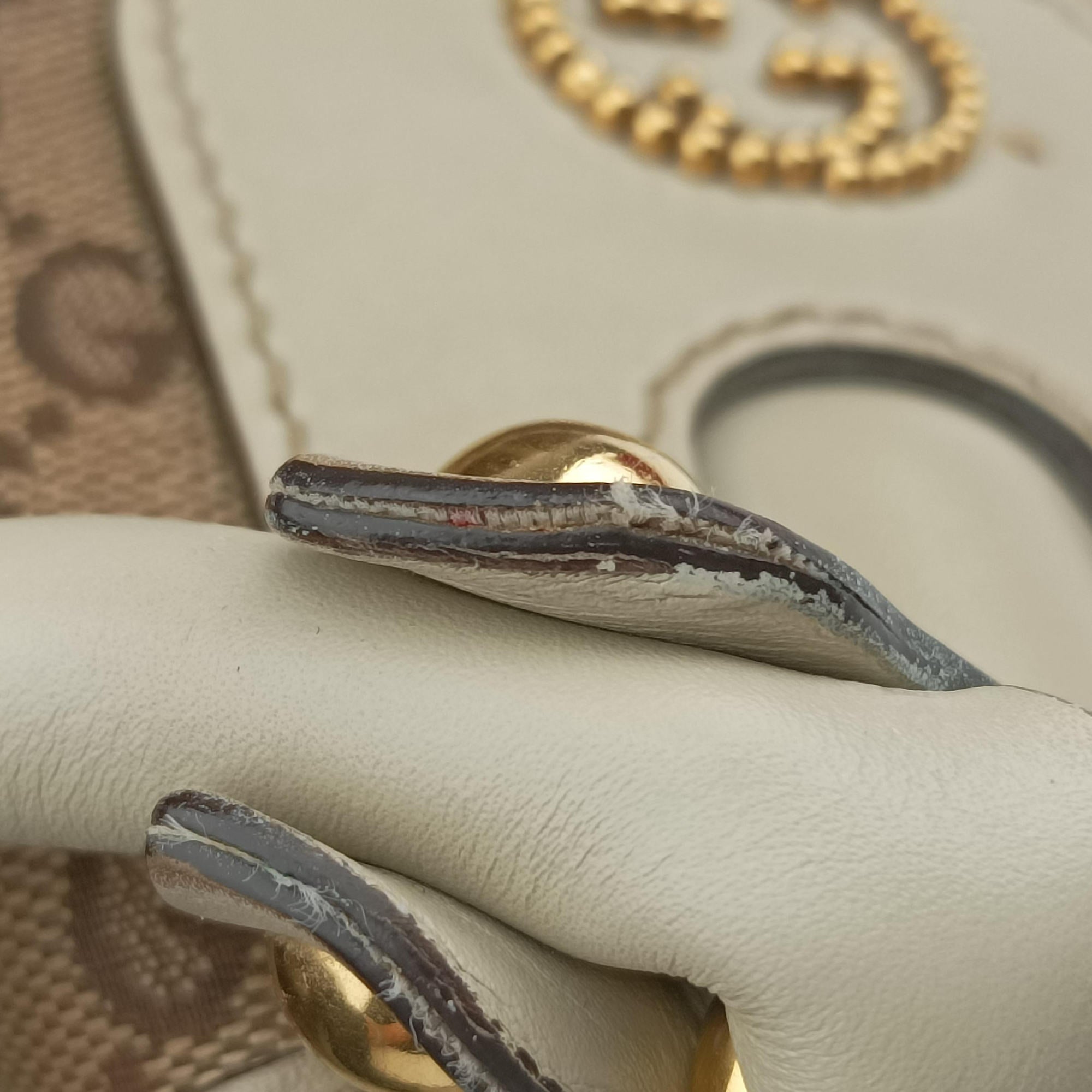 Pre-owned Gucci Guccissima Beige x Brown Canvas×Leather 282297 handbag | stylenewstar