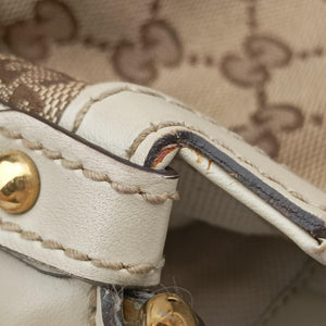 Pre-owned Gucci Guccissima Beige x Brown Canvas×Leather 282297 handbag | stylenewstar