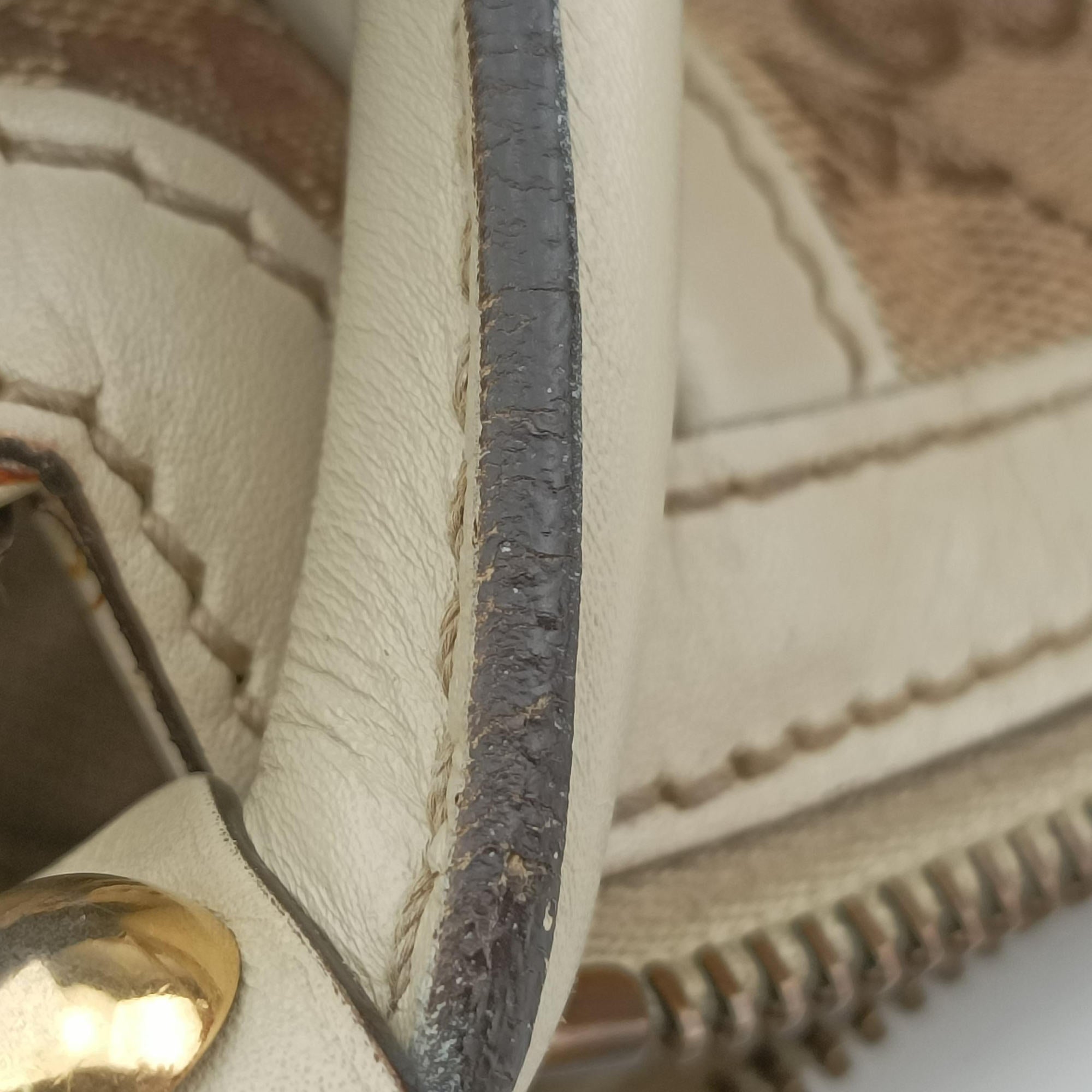 Pre-owned Gucci Guccissima Beige x Brown Canvas×Leather 282297 handbag | stylenewstar