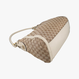 Pre-owned Gucci Guccissima Beige x Brown Canvas×Leather 282297 handbag | stylenewstar