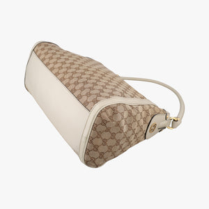 Pre-owned Gucci Guccissima Beige x Brown Canvas×Leather 282297 handbag | stylenewstar