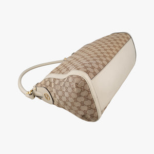Pre-owned Gucci Guccissima Beige x Brown Canvas×Leather 282297 handbag | stylenewstar