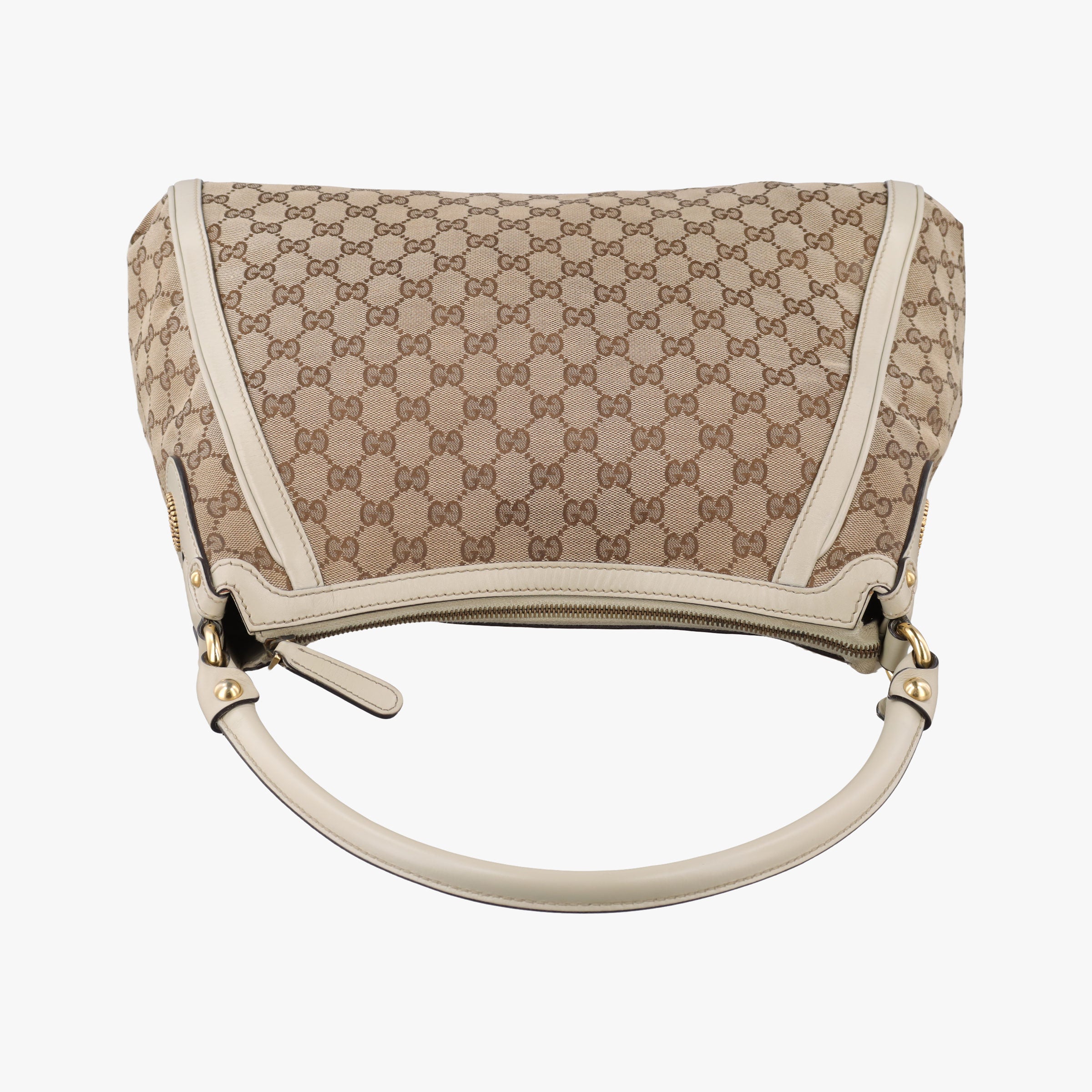 Pre-owned Gucci Guccissima Beige x Brown Canvas×Leather 282297 handbag | stylenewstar