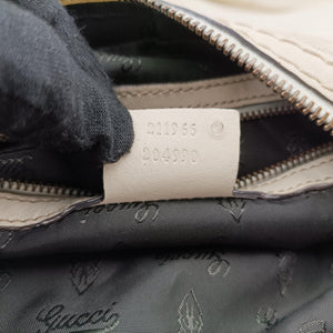 Pre-owned Gucci Jockey Hobo White Leather 211966 shoulderbag | stylenewstar