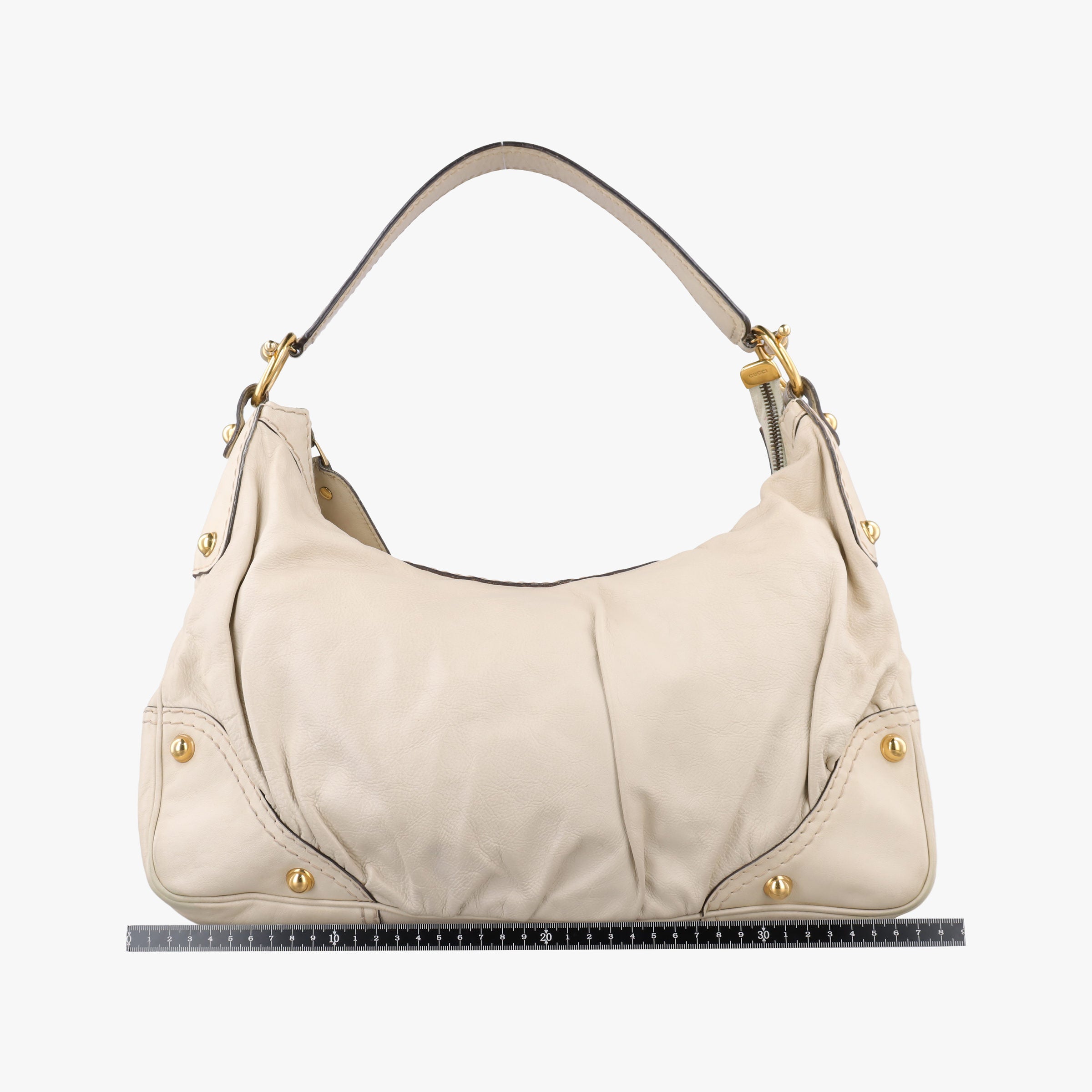 Pre-owned Gucci Jockey Hobo White Leather 211966 shoulderbag | stylenewstar