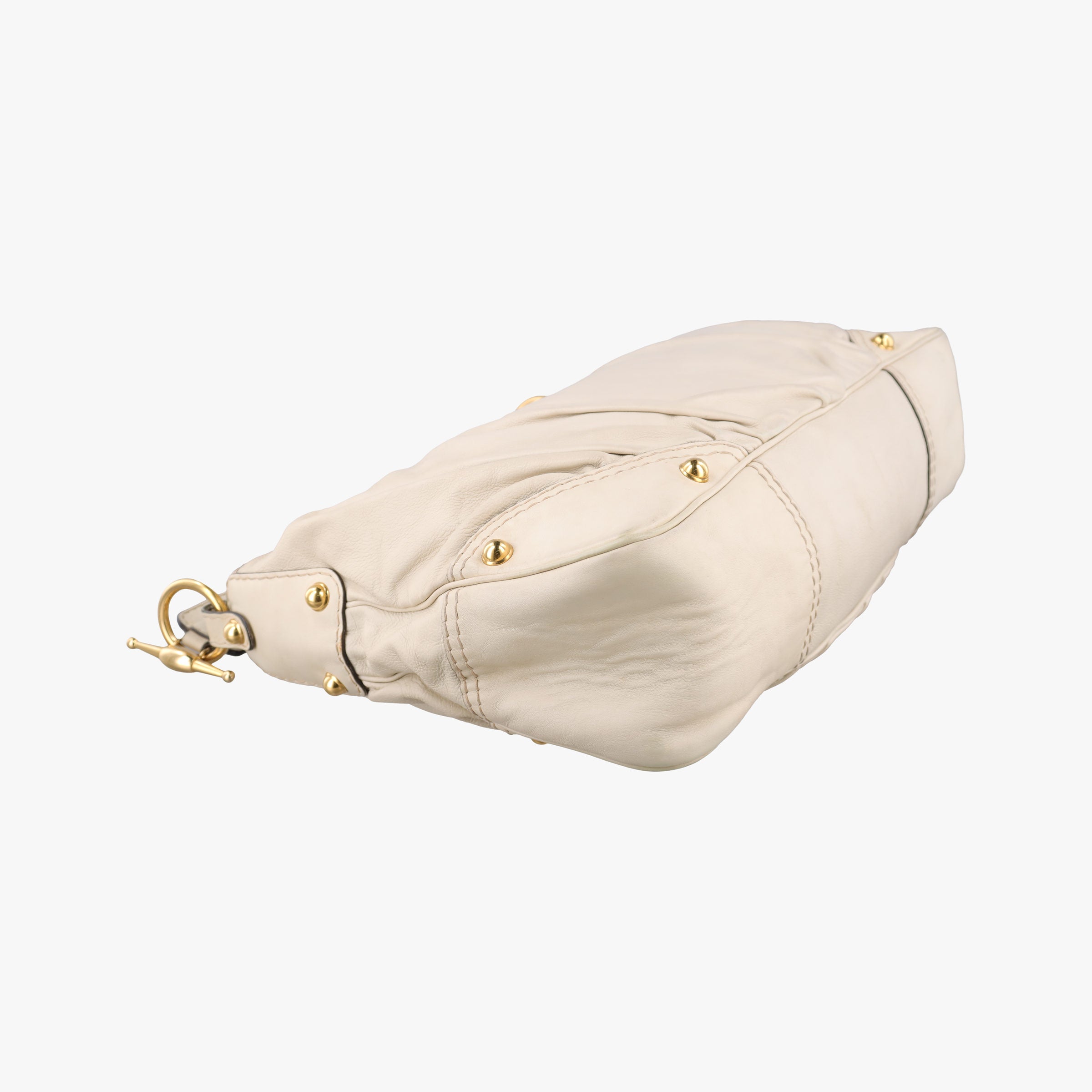 Pre-owned Gucci Jockey Hobo White Leather 211966 shoulderbag | stylenewstar