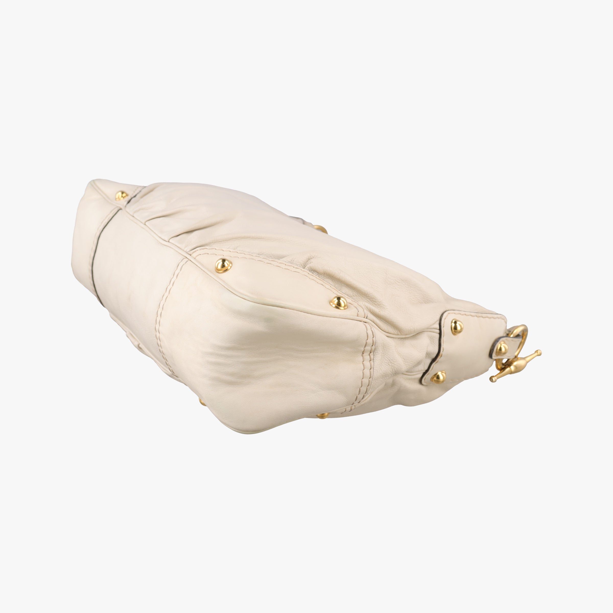 Pre-owned Gucci Jockey Hobo White Leather 211966 shoulderbag | stylenewstar