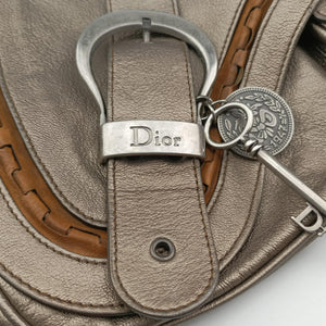 Pre-owned Christian Dior Gaucho Golden Leather  shoulderbag | stylenewstar
