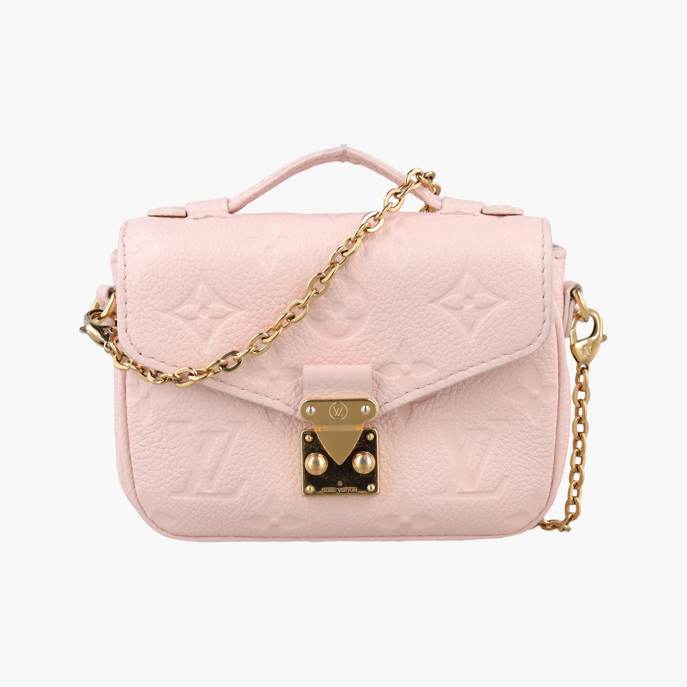 Pre-owned Louis Vuitton Micro Metis Pouch Chain Monogram Rose Pomelo Monogram Empreinte M81389 shoulderbag | stylenewstar