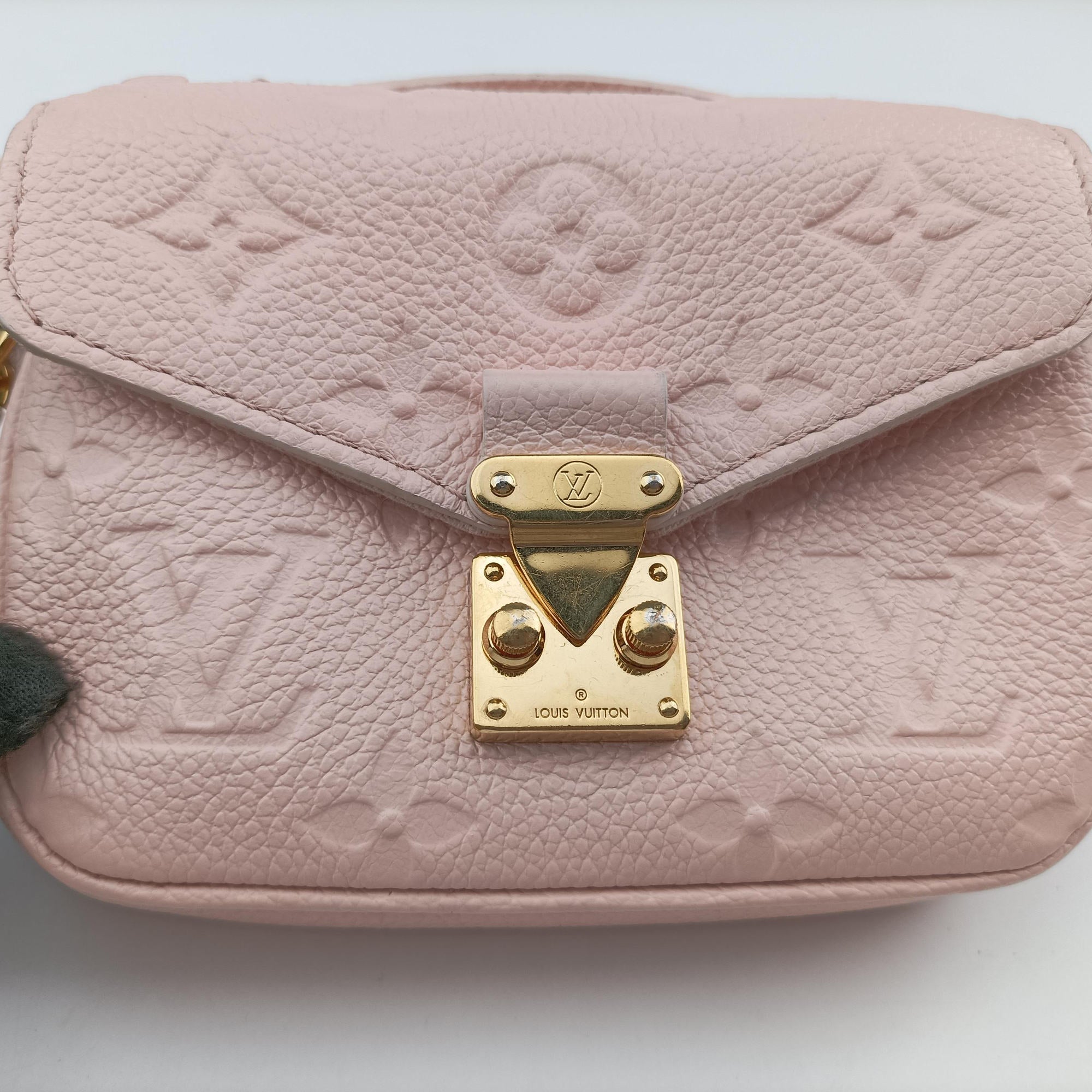 Pre-owned Louis Vuitton Micro Metis Pouch Chain Monogram Rose Pomelo Monogram Empreinte M81389 shoulderbag | stylenewstar