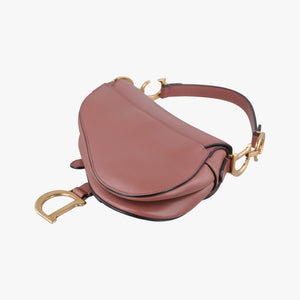 Pre-owned Christian Dior Saddle Pink Leather  handbag | stylenewstar
