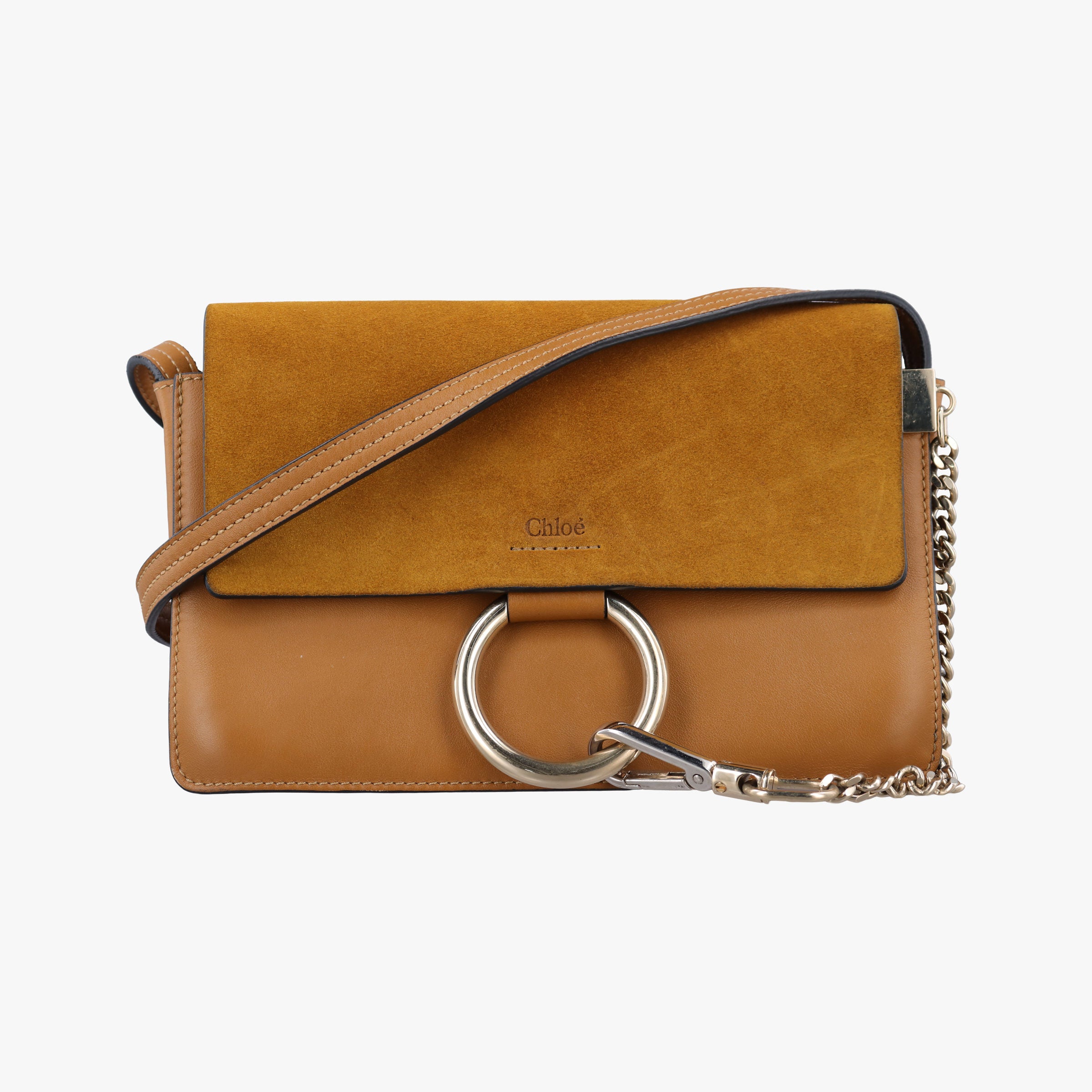 Secondhand Chloe FAYE Brown Suede × leather  shoulderbag | stylenewstar
