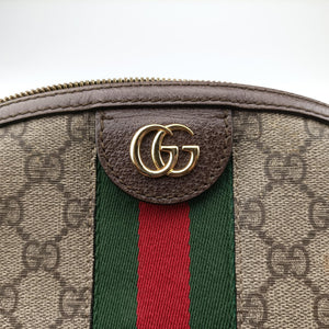 Pre-owned Gucci Ophidia brown×red×green PVC coated canvas×Leather 499621 shoulderbag | stylenewstar