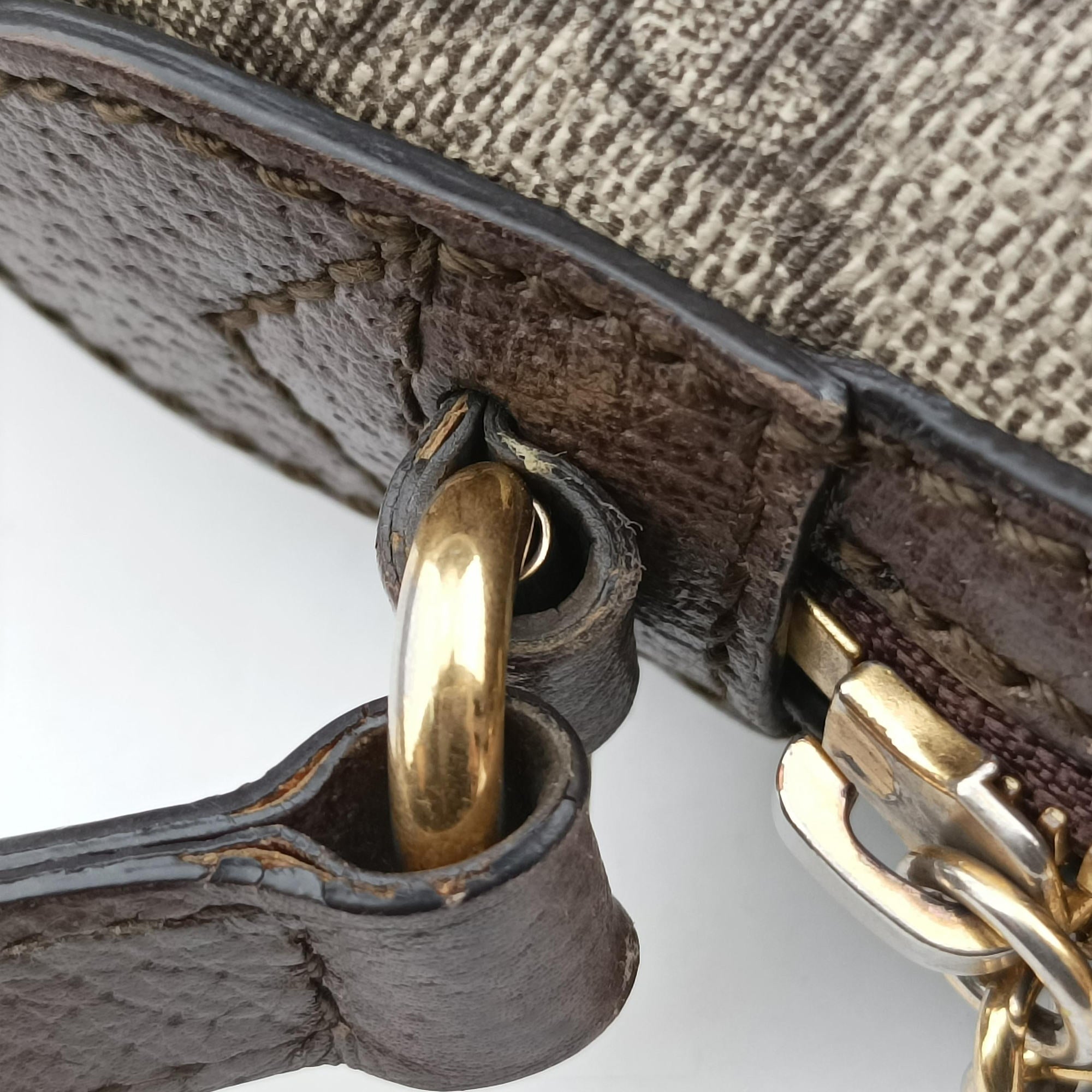 Pre-owned Gucci Ophidia brown×red×green PVC coated canvas×Leather 499621 shoulderbag | stylenewstar