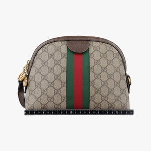 Pre-owned Gucci Ophidia brown×red×green PVC coated canvas×Leather 499621 shoulderbag | stylenewstar