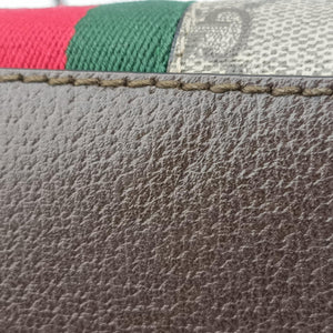 Pre-owned Gucci Ophidia brown×red×green PVC coated canvas×Leather 499621 shoulderbag | stylenewstar