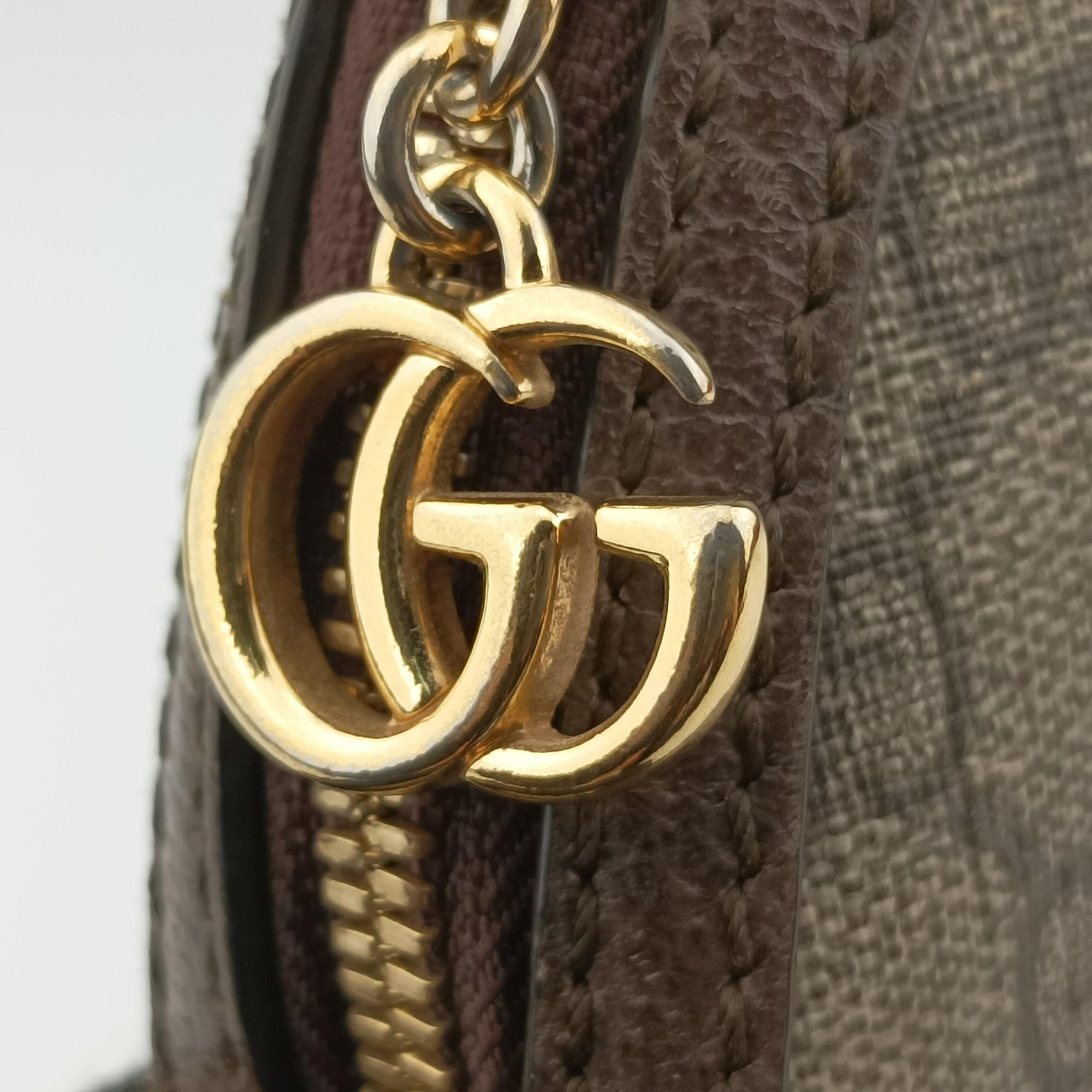 Pre-owned Gucci Ophidia brown×red×green PVC coated canvas×Leather 499621 shoulderbag | stylenewstar