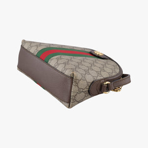 Pre-owned Gucci Ophidia brown×red×green PVC coated canvas×Leather 499621 shoulderbag | stylenewstar