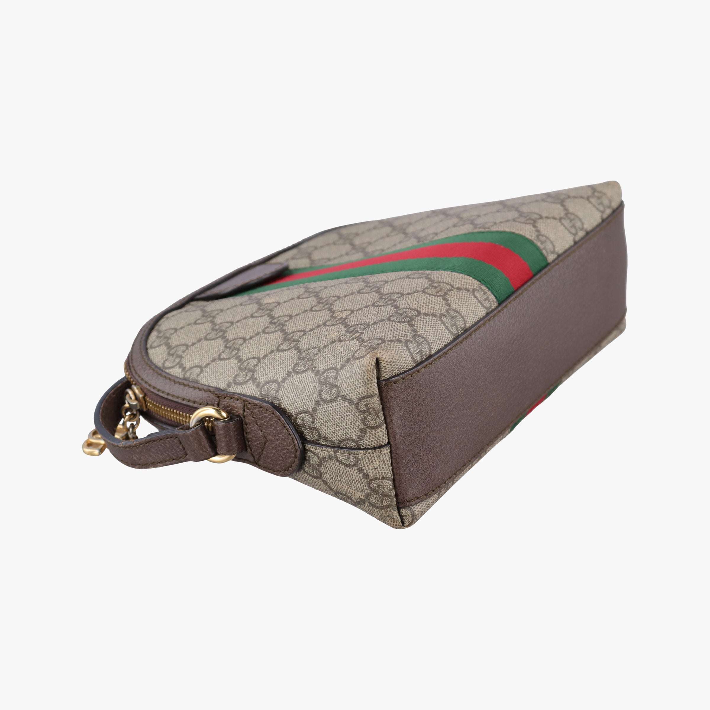 Pre-owned Gucci Ophidia brown×red×green PVC coated canvas×Leather 499621 shoulderbag | stylenewstar