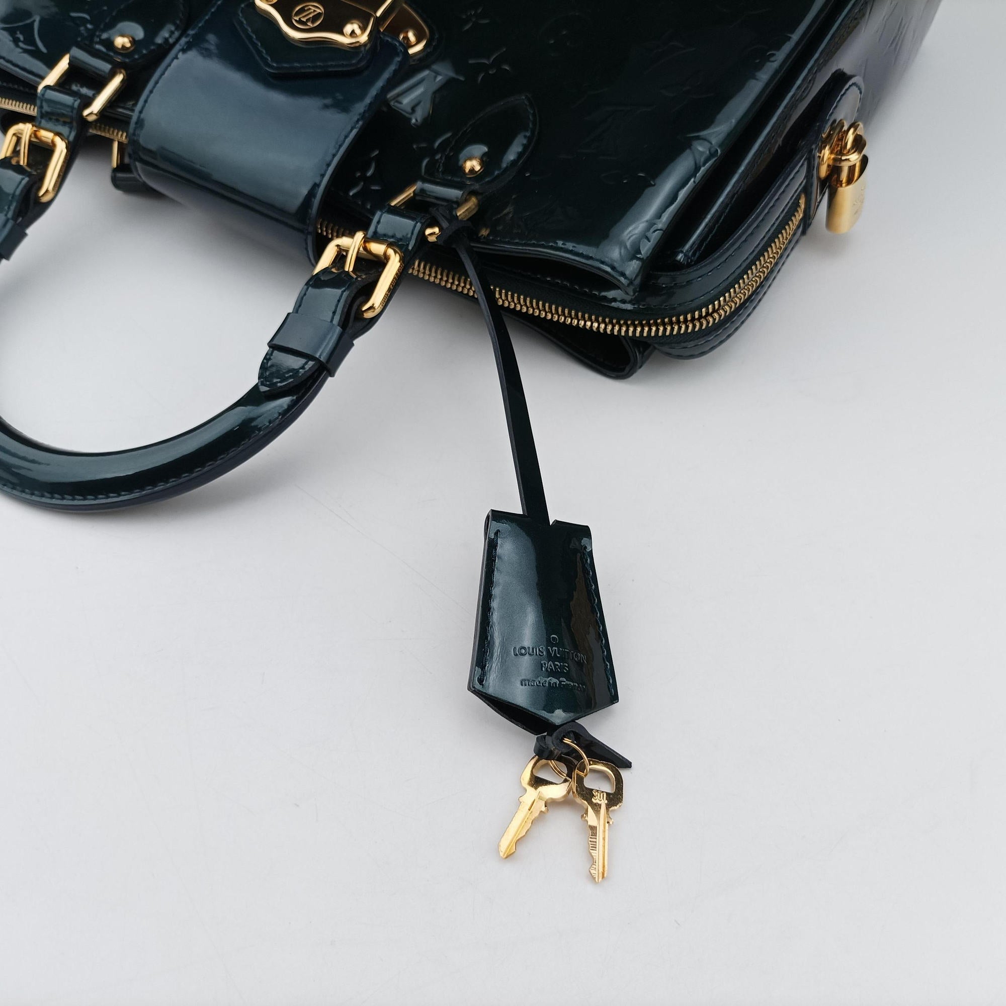 Pre-owned Louis Vuitton MELROSE AVENUE Bleu Nuit Vernis M93756 handbag | stylenewstar