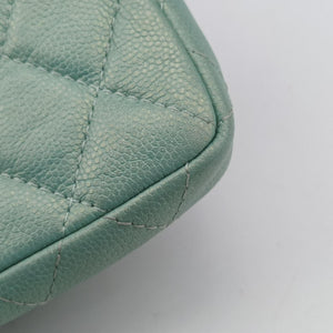 Secondhand Chanel Mini Matelasse Pearl Coin Purse Green lambskin AP2119 handbag | stylenewstar