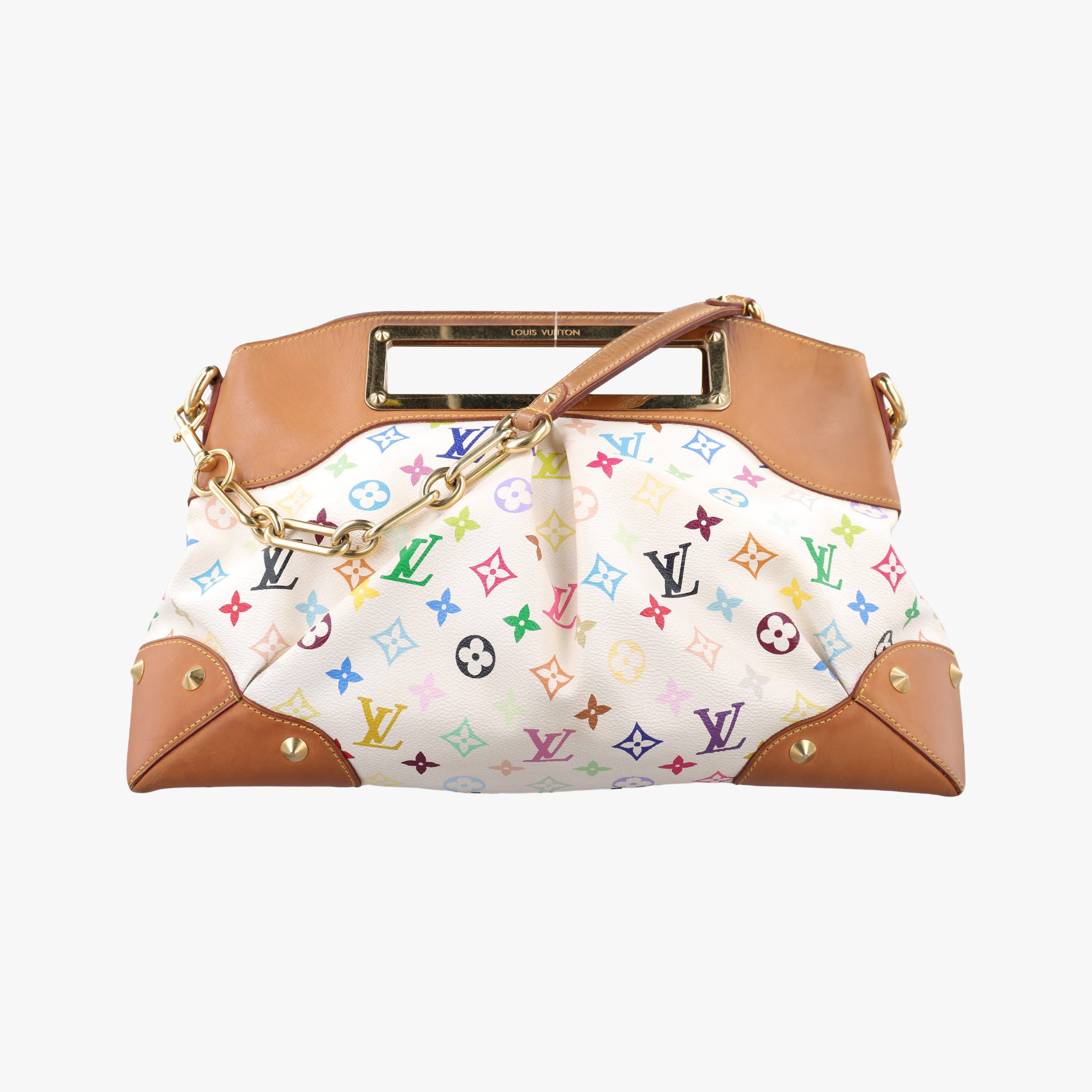 Pre-owned Louis Vuitton JUDY MM white Monogram Multicolor M40255 shoulderbag | stylenewstar