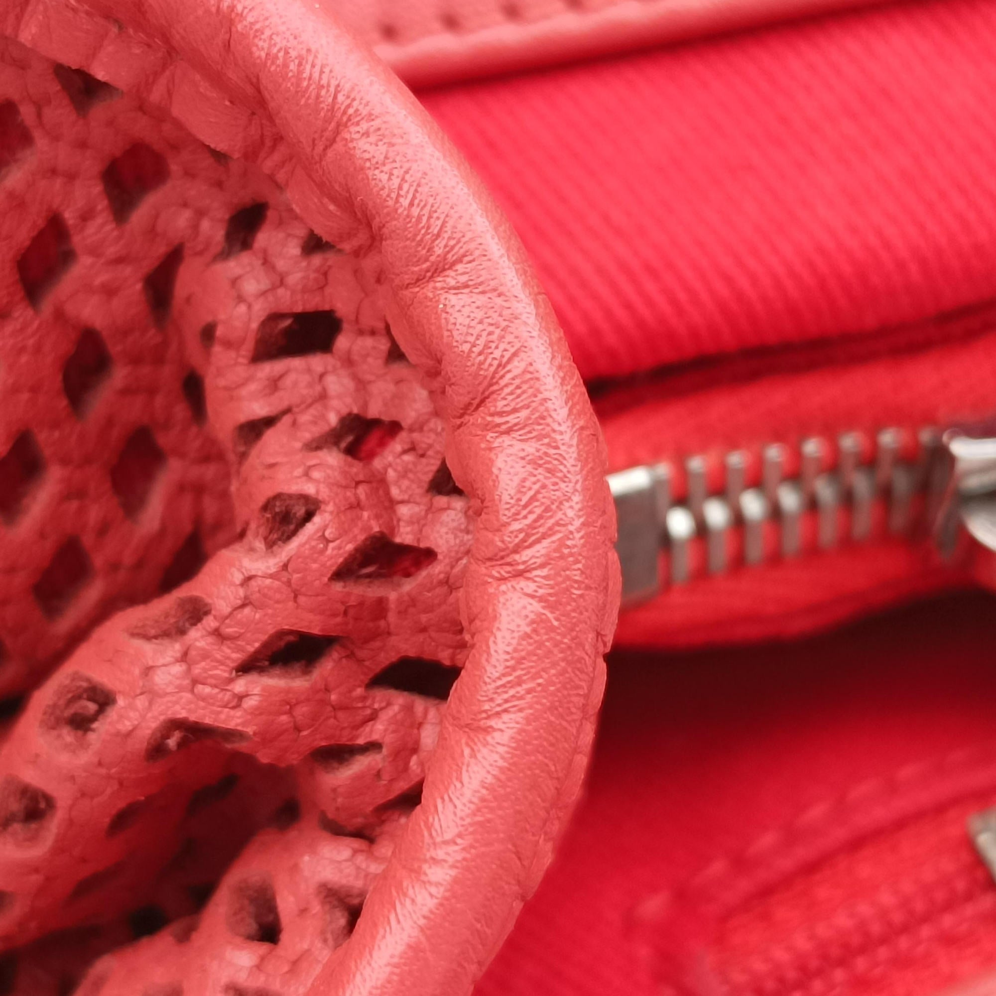Pre-owned Chanel Up in the Air Perforated French Riviera Orange lambskin A67654 shoulderbag | stylenewstar