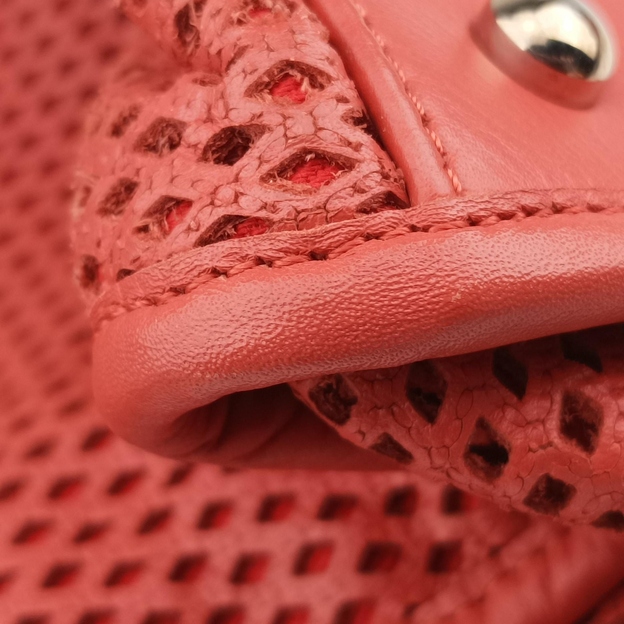 Pre-owned Chanel Up in the Air Perforated French Riviera Orange lambskin A67654 shoulderbag | stylenewstar