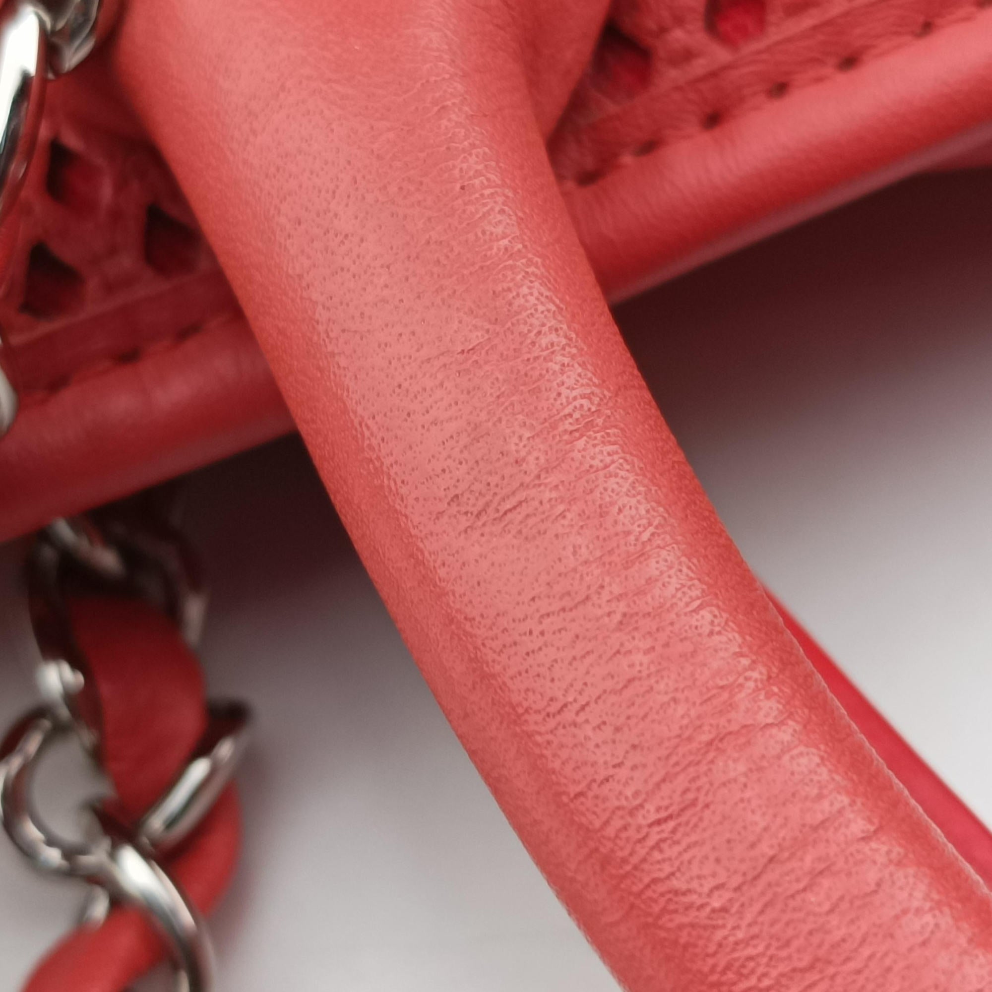 Pre-owned Chanel Up in the Air Perforated French Riviera Orange lambskin A67654 shoulderbag | stylenewstar