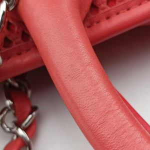 Pre-owned Chanel Up in the Air Perforated French Riviera Orange lambskin A67654 shoulderbag | stylenewstar
