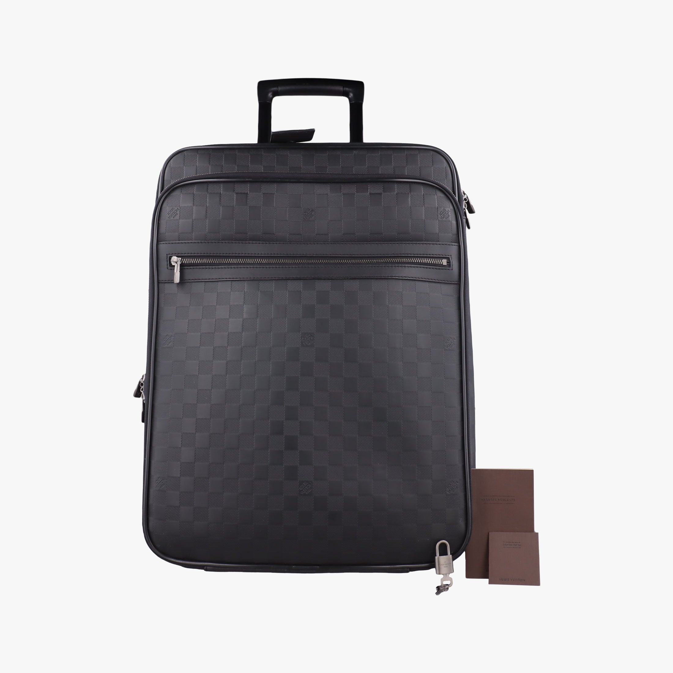 Pre-owned Louis Vuitton Pegase55 Case Matte Black Damier Infini N41231 suitcase | stylenewstar